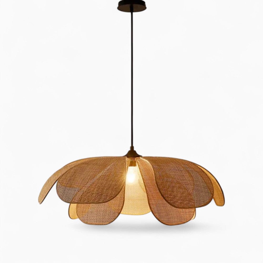 Lustre Fleur Rotin Beige