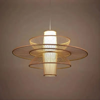Lustre Libellule Rotin Beige