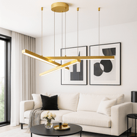 Lustre Moderne 3 Barre Doree Dorée