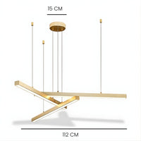 Lustre Moderne 3 Barre Doree Dorée