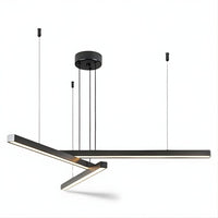 Lustre Moderne 3 Barre Noir Noir