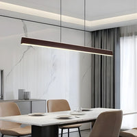 Lustre Moderne Barre Bois Marron
