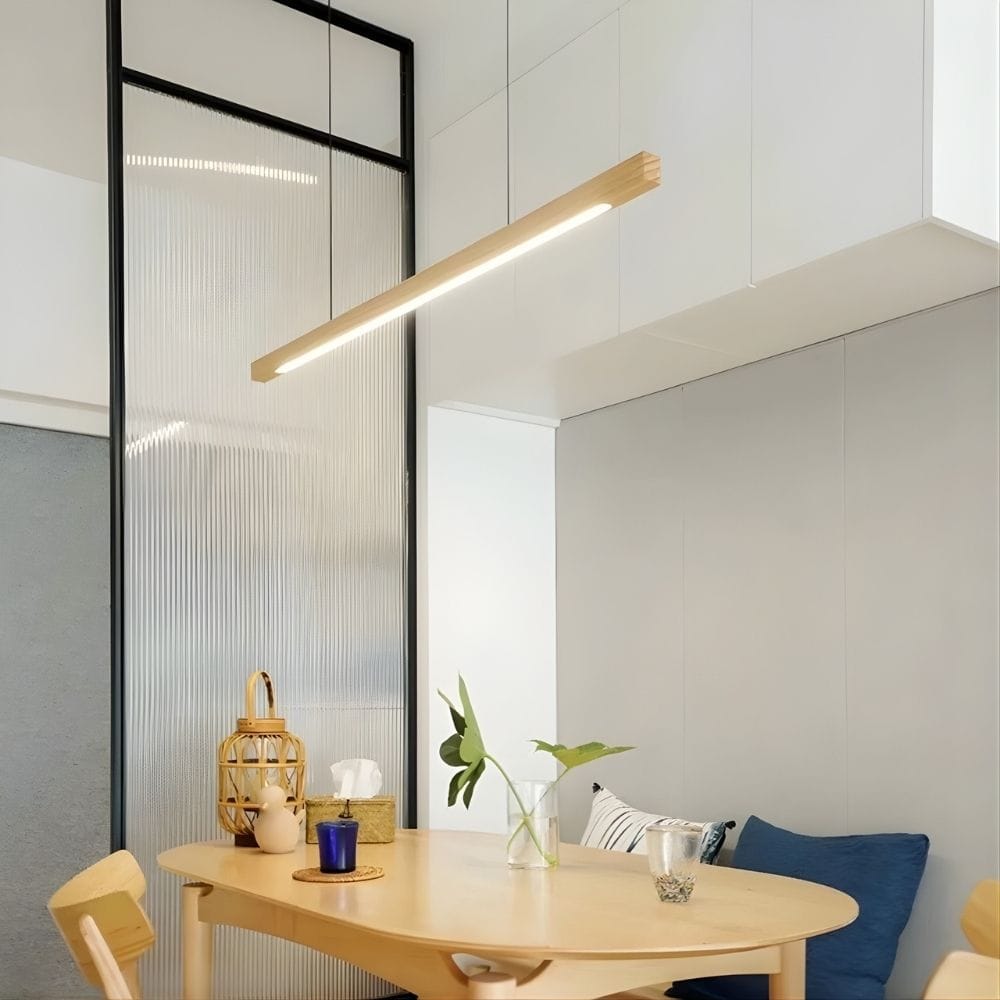 Lustre Moderne Barre Bois claire Beige