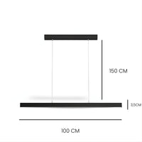 Lustre Moderne Barre Noir Noir