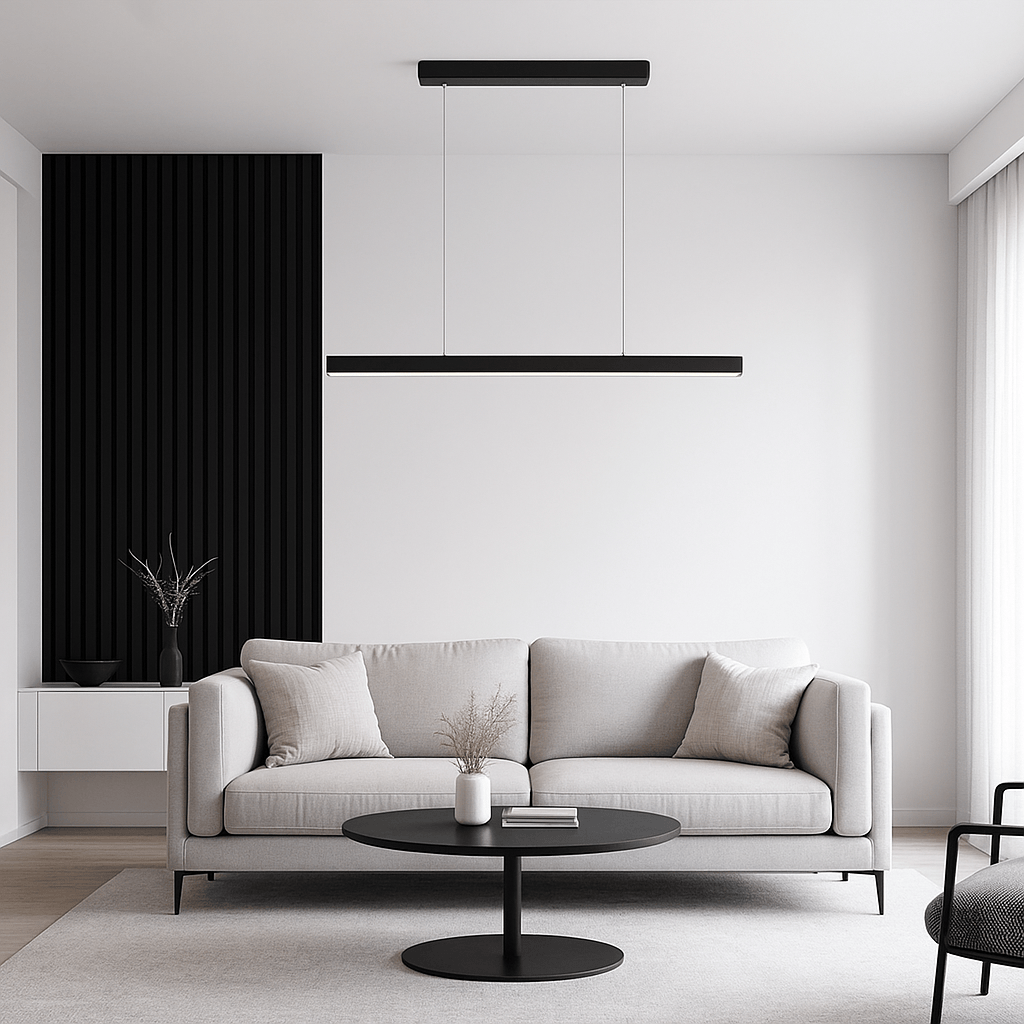 Lustre Moderne Barre Noir Noir
