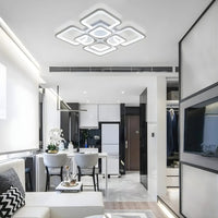 Lustre Moderne Carre Blanc Blanc