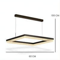 Lustre Moderne Carre Doree Dorée