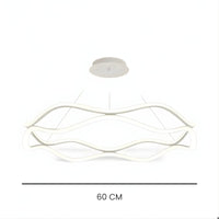 Lustre Moderne Cercle Ondule Blanc Blanc