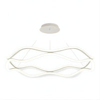 Lustre Moderne Cercle Ondule Blanc Blanc