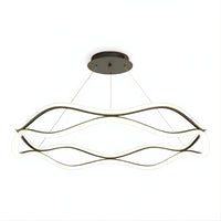 Lustre Moderne Cercle Ondule Noir Noir