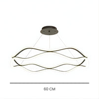 Lustre Moderne Cercle Ondule Noir Noir