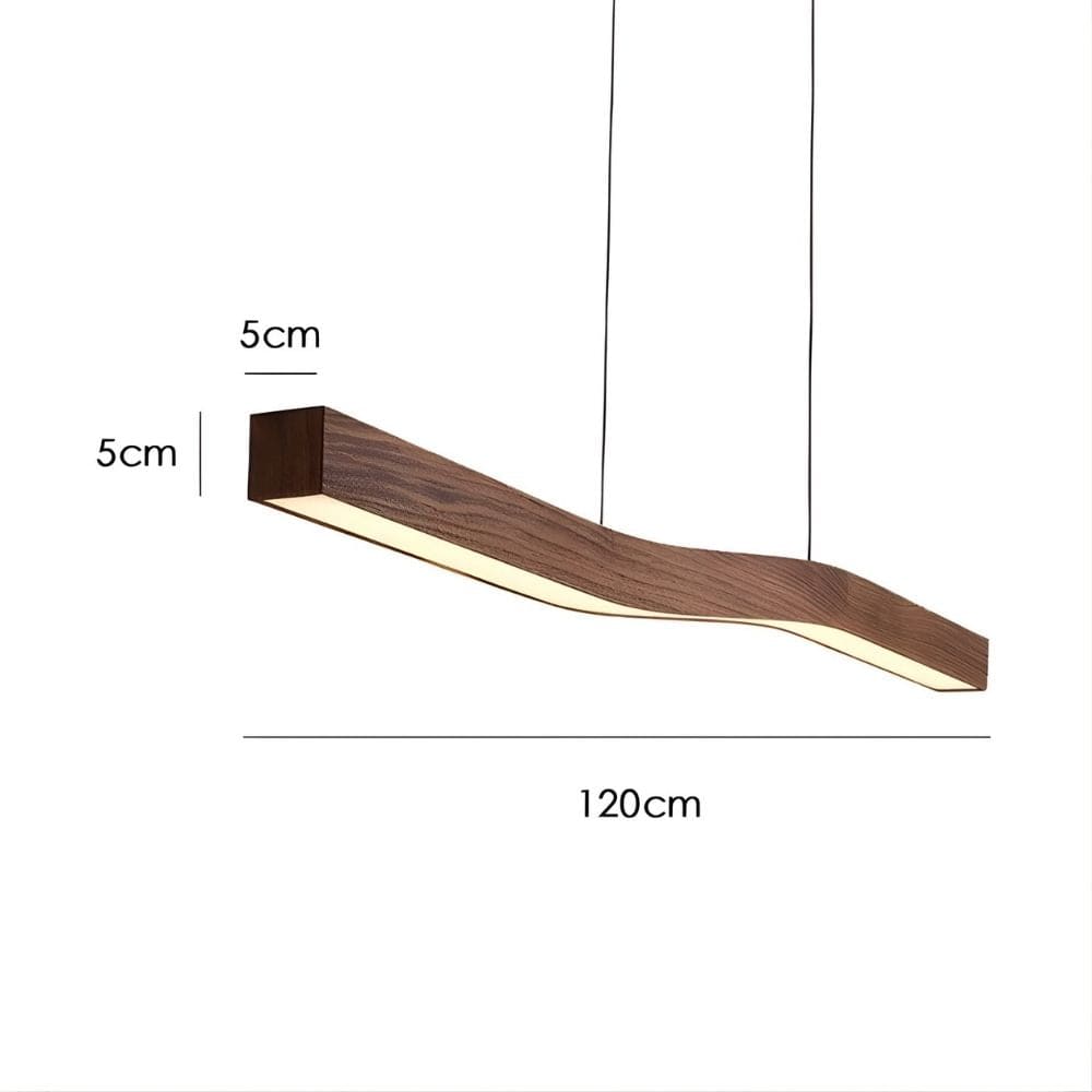 Lustre Moderne Courbe Bois Marron