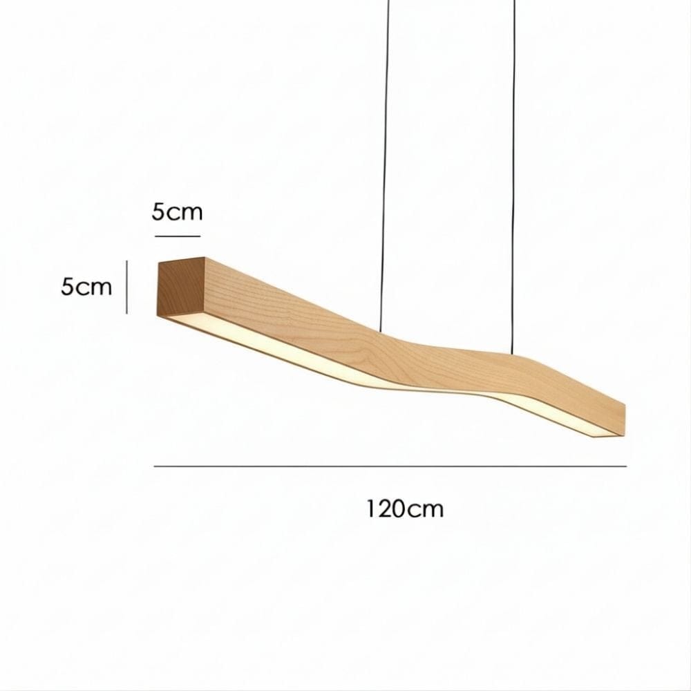 Lustre Moderne Courbe Bois claire Beige