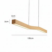 Lustre Moderne Courbe Bois claire Beige