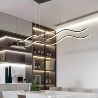 Lustre Moderne Double Vague Noir Noir
