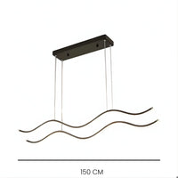 Lustre Moderne Double Vague Noir Noir
