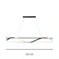 Lustre Moderne Ondule Noir Noir