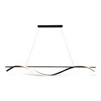 Lustre Moderne Ondule Noir Noir