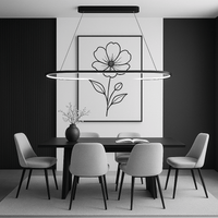 Lustre Moderne Ovale Noir Noir