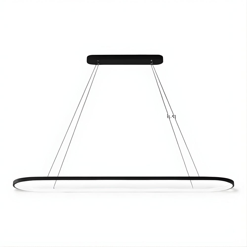 Lustre Moderne Ovale Noir Noir