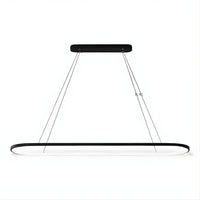 Lustre Moderne Ovale Noir Noir