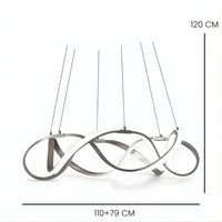 Lustre Moderne Ruban Argent Argent