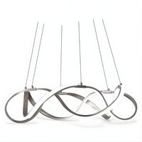 Lustre Moderne Ruban Argent Argent