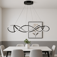 Lustre Moderne Ruban Noir Noir