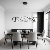 Lustre Moderne Ruban Noir Noir