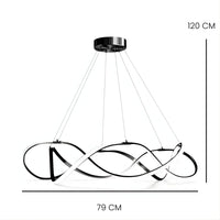 Lustre Moderne Ruban Noir Noir