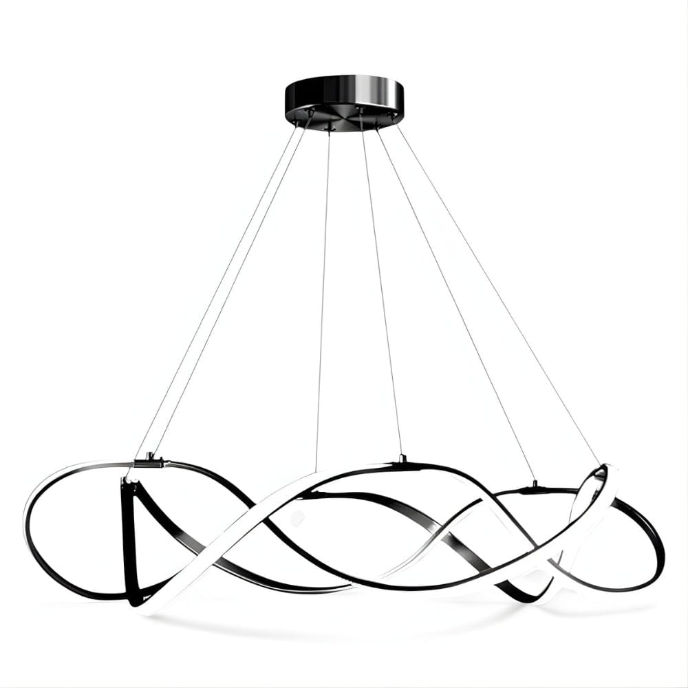 Lustre Moderne Ruban Noir Noir