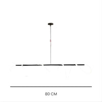 Lustre Moderne Ruban Tombant Noir Noir
