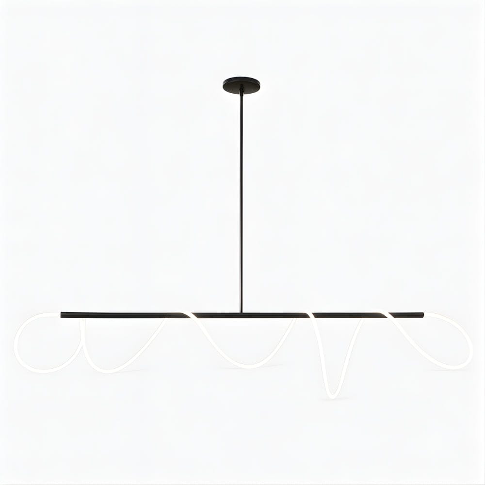 Lustre Moderne Ruban Tombant Noir Noir