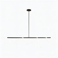 Lustre Moderne Ruban Tombant Noir Noir