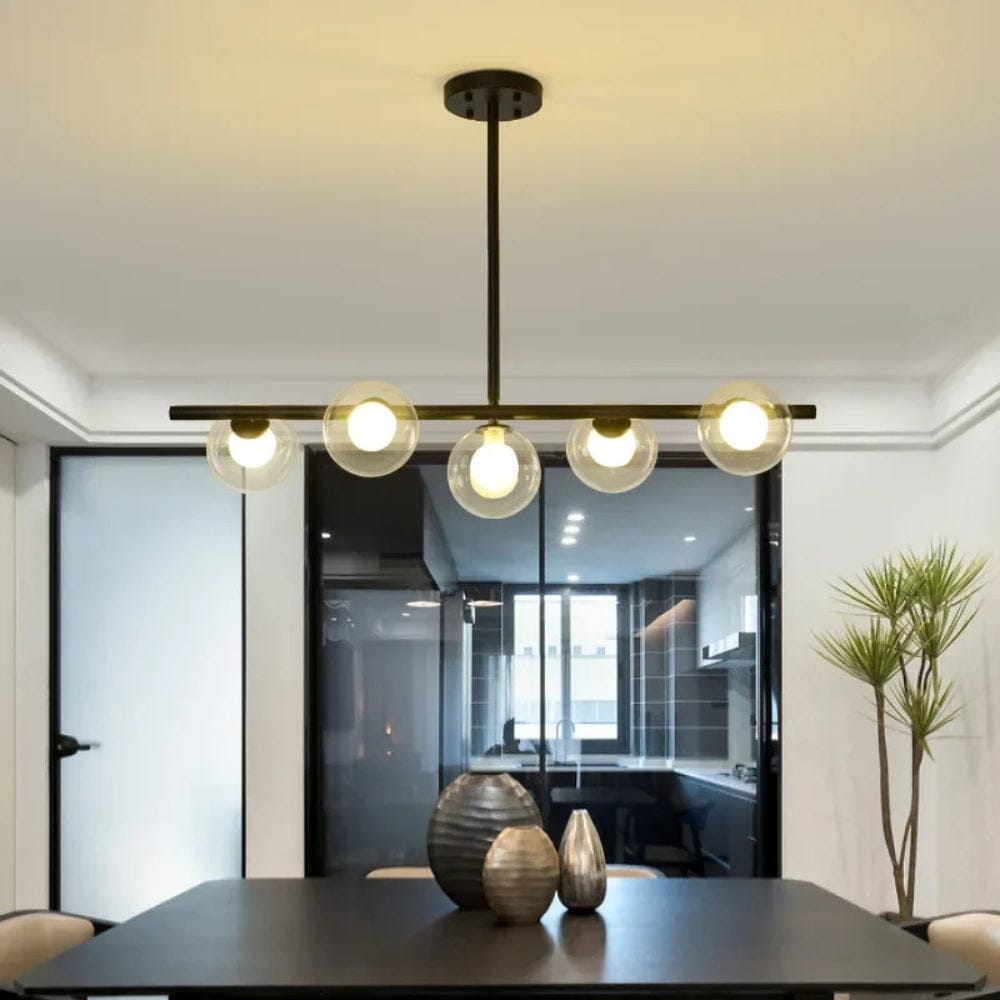 Lustre Moderne Six Spheres Blanc Blanc