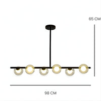 Lustre Moderne Six Spheres Blanc Blanc