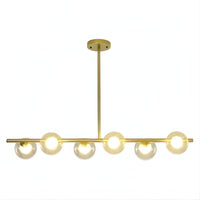 Lustre Moderne Six Spheres Doree Dorée