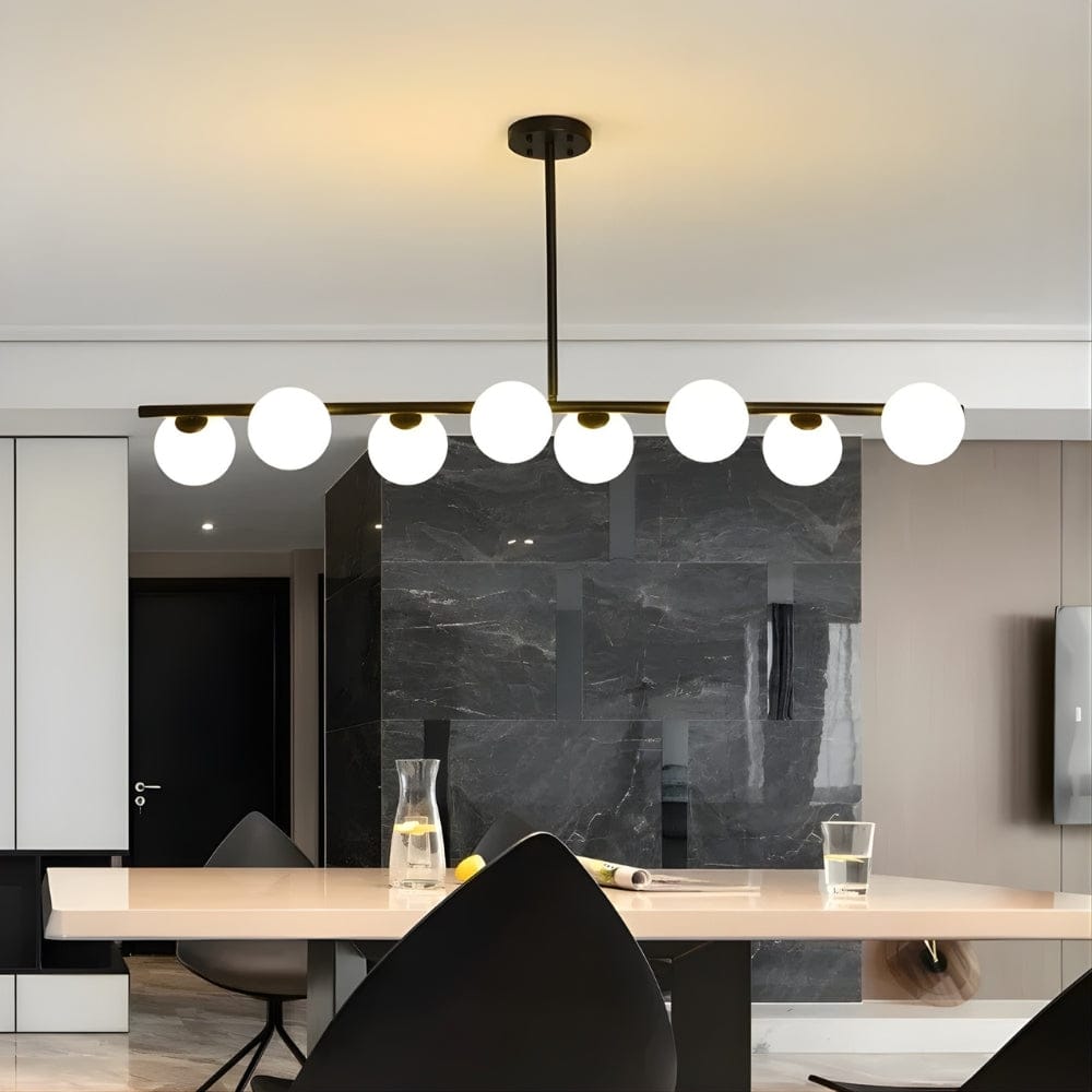 Lustre Moderne Six Spheres Teinte Blanc Blanc