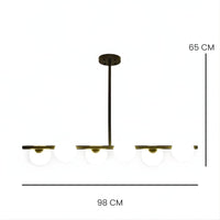 Lustre Moderne Six Spheres Teinte Blanc Blanc