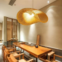 Lustre Ovale Rotin Marron