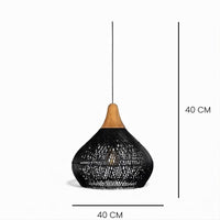 Lustre Rotin Cloche Inversee Noir Noir