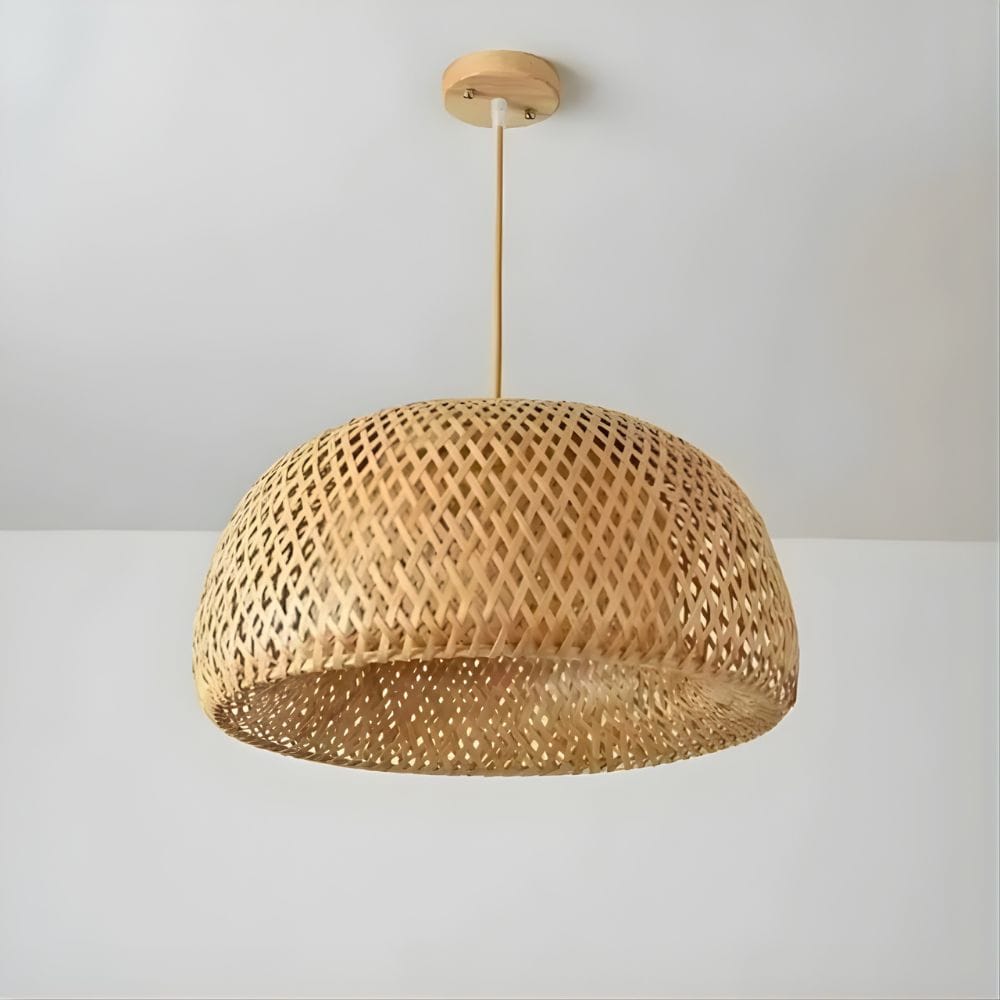 Lustre Rotin Dôme Beige