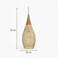 Lustre Rotin Goutte d'Eau Beige