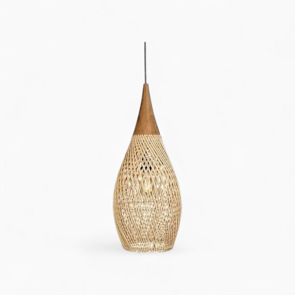 Lustre Rotin Goutte d'Eau Beige