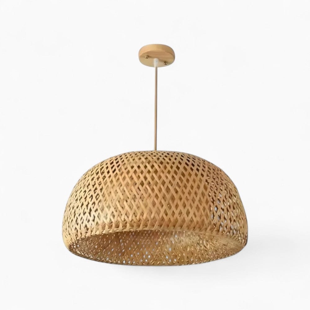 Lustre Rotin Petit Dôme Beige