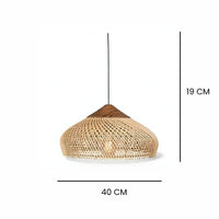 Lustre Rotin Soucoupe Beige