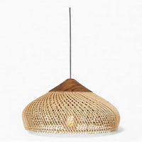Lustre Rotin Soucoupe Beige