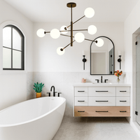 Lustre Salle de bain Boule Noir/blanc Blanc