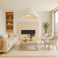 Lustre Salon Arrondi Blanc Blanc