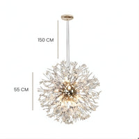 Lustre Salon Boule Cristal Doree Dorée